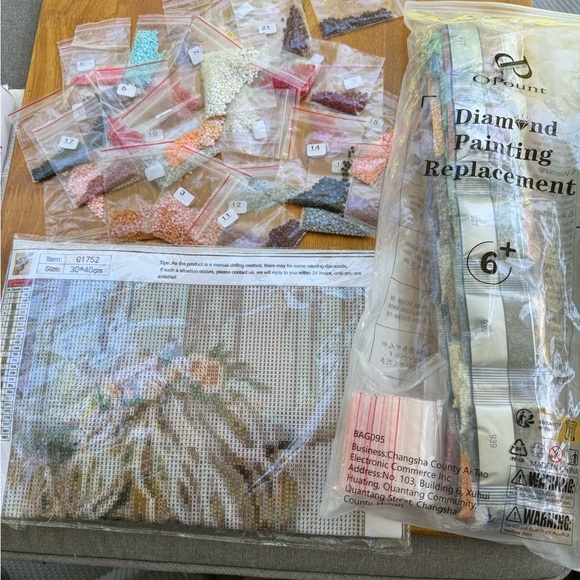 Diamond Painting Lot. Cow Wall Decor NWT Including Extra Rhinestones. - Picture 3 of 14